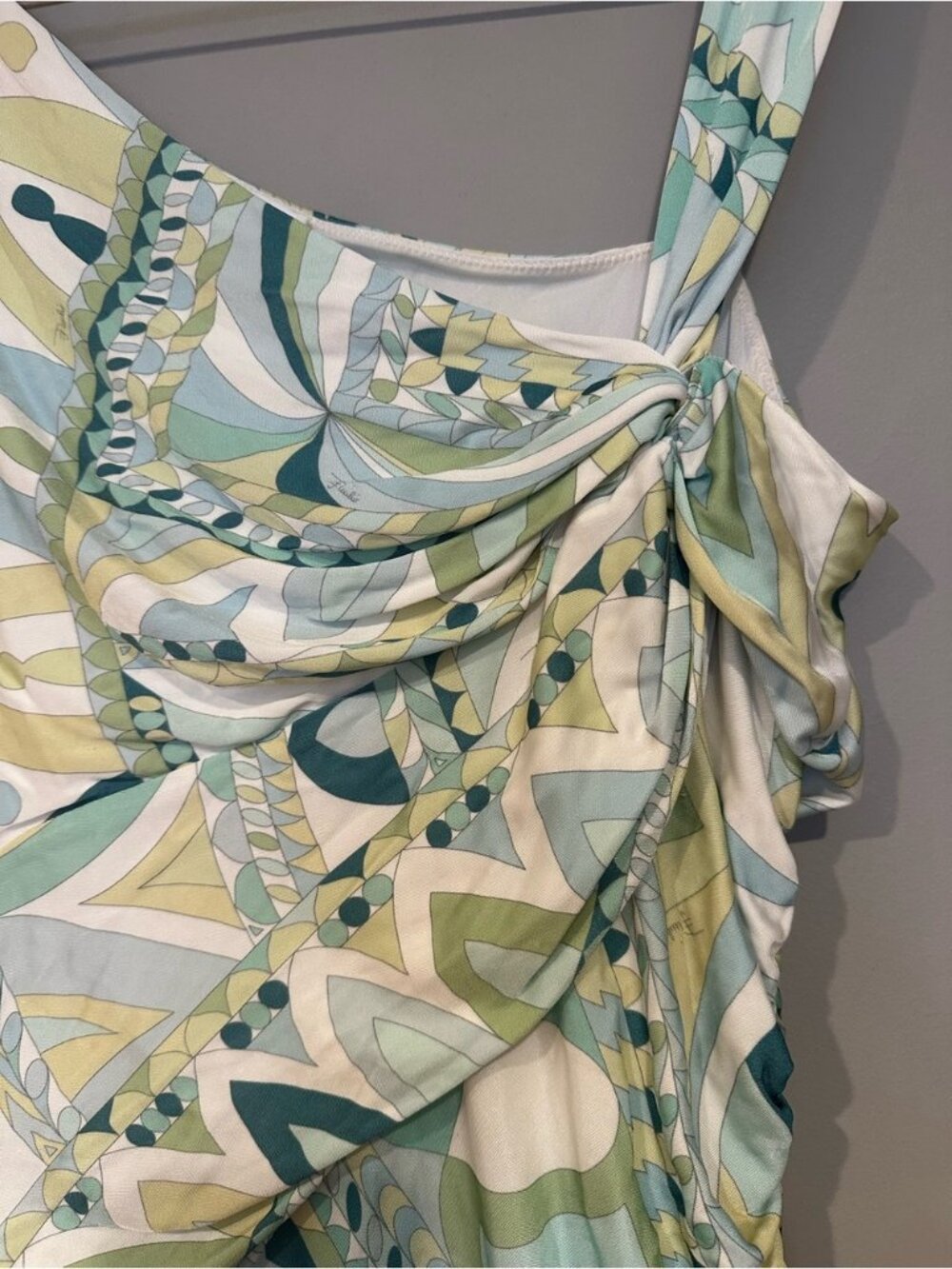 Authentic Emilio Pucci Green Patterned Mini Bodycon Dress - Picture 14 of 14